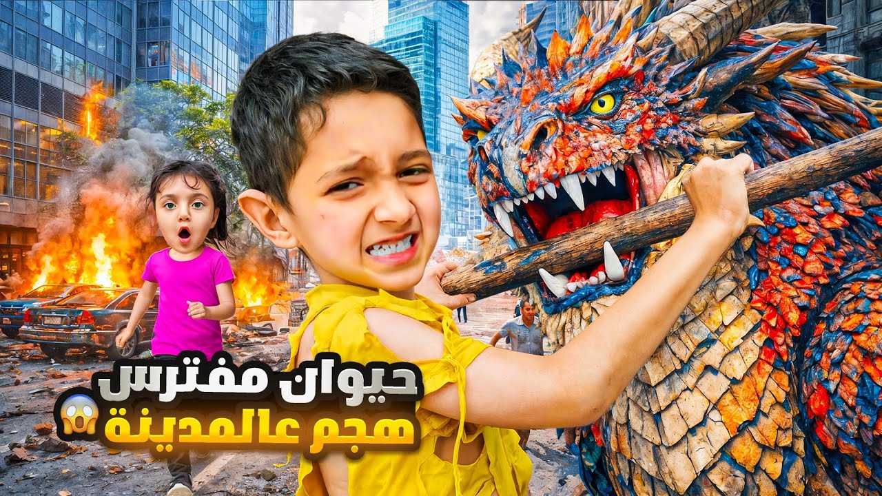 أخطر حيوان هجم على مدينتنا🔥ارتعبنا🌆 ياسر وماريا صاروا يبكوا😭 اجانا إنذار🚨 انحبسنا بالبيت ليوم كامل😱