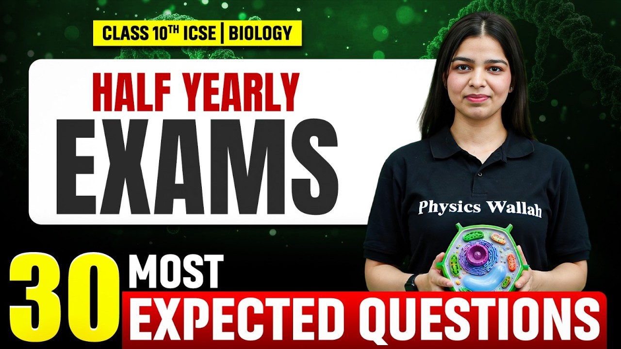 ICSE Class 10 Biology Half Yearly Exams 2026 | 30 Most Expected Questions | Important Questions