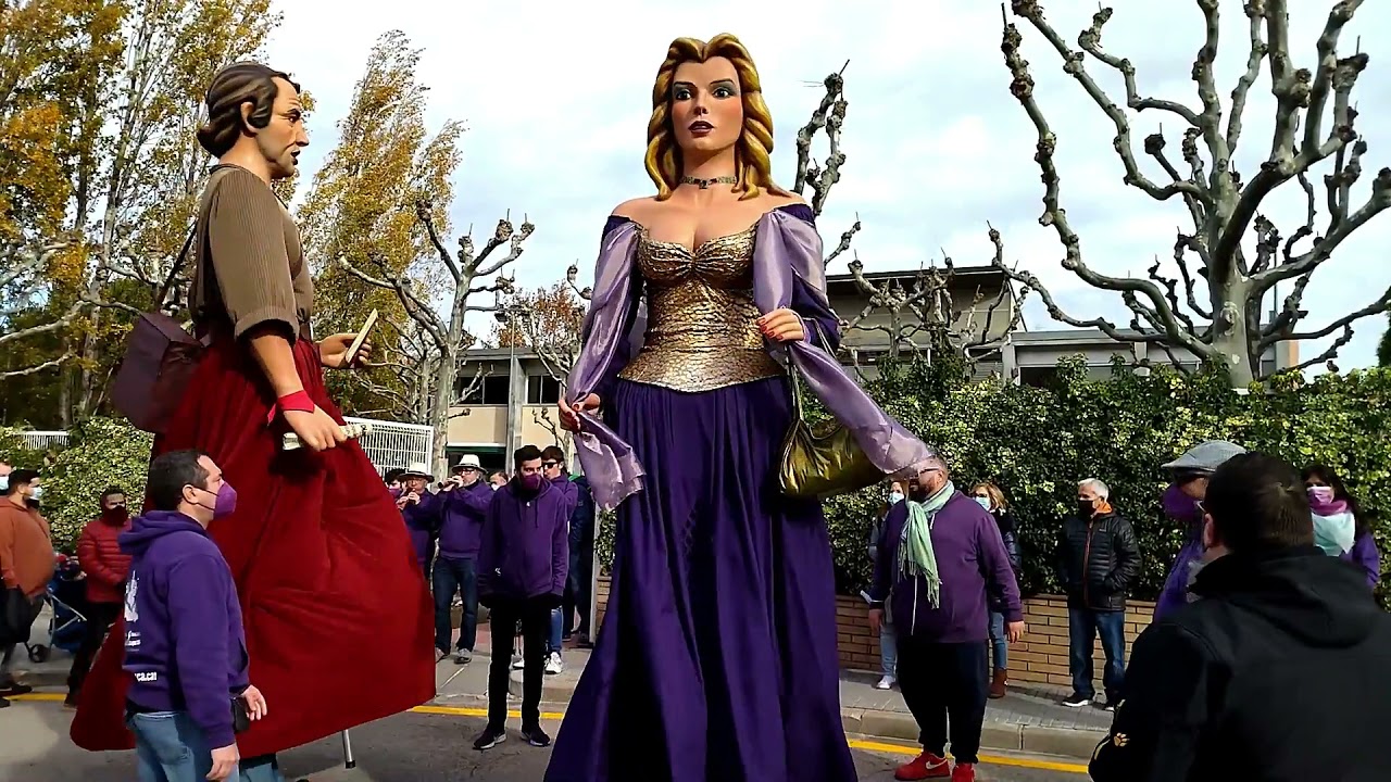 TROBADA DE L'ANDREU I LA QUIMETA Sant Andreu de la Barca 28-11-2021 #gegants #santandreudelabarca