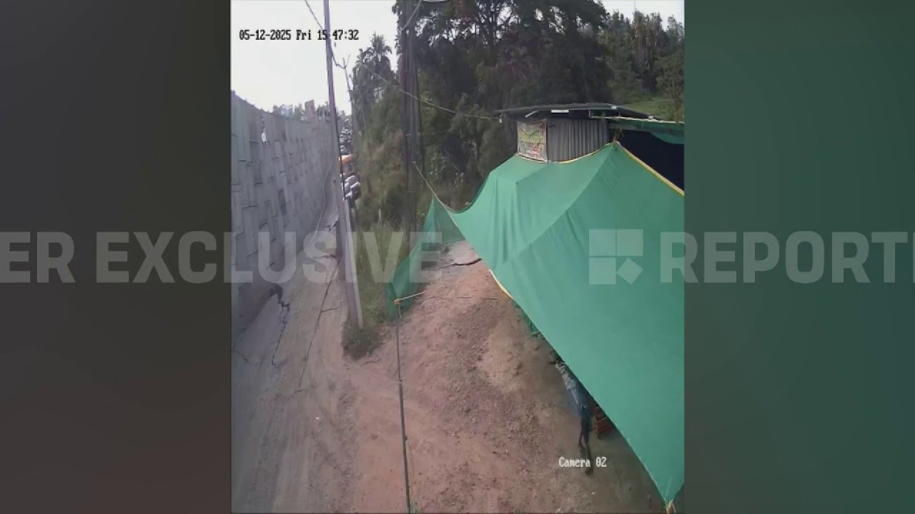 ദേശീയ പാത വിണ്ടു കീറുന്നതിന്റെ ഭീകര ദൃശ്യങ്ങൾ റിപ്പോർട്ടറിന്