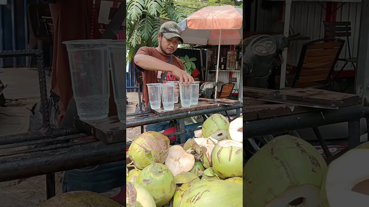 Five glasses of coconut