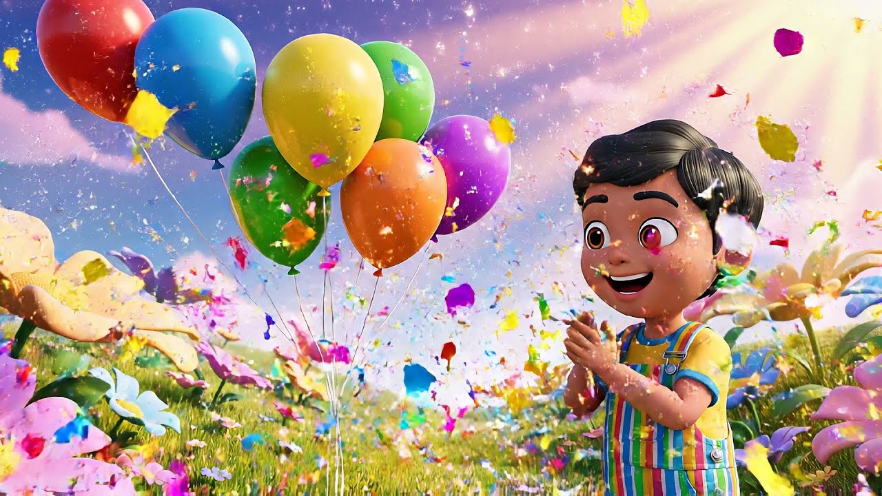 Siete Pequeños Globos Pop, Pop, Pop | Canciones Infantiles y Rimas para Niños