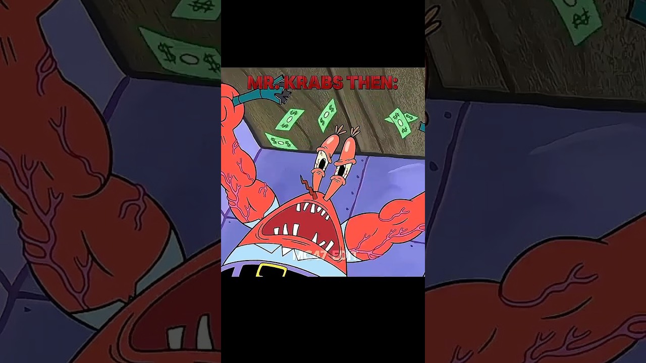 Mr. Krabs Now Vs Then 💀🥶🔥🗿 #Shorts #Mrkrabs #Spongebob #Cartoon #Edit #Capcut