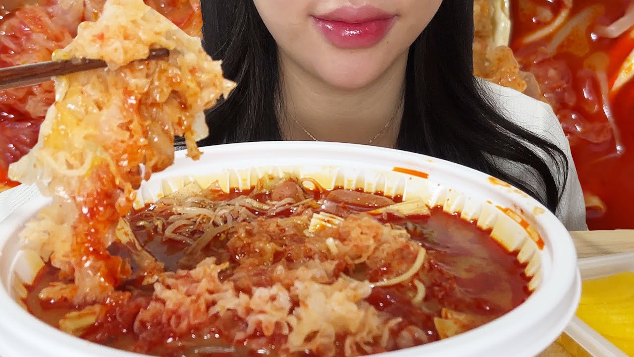 백목이 버섯 두번 추가한 4단계 마라탕 먹방🔥