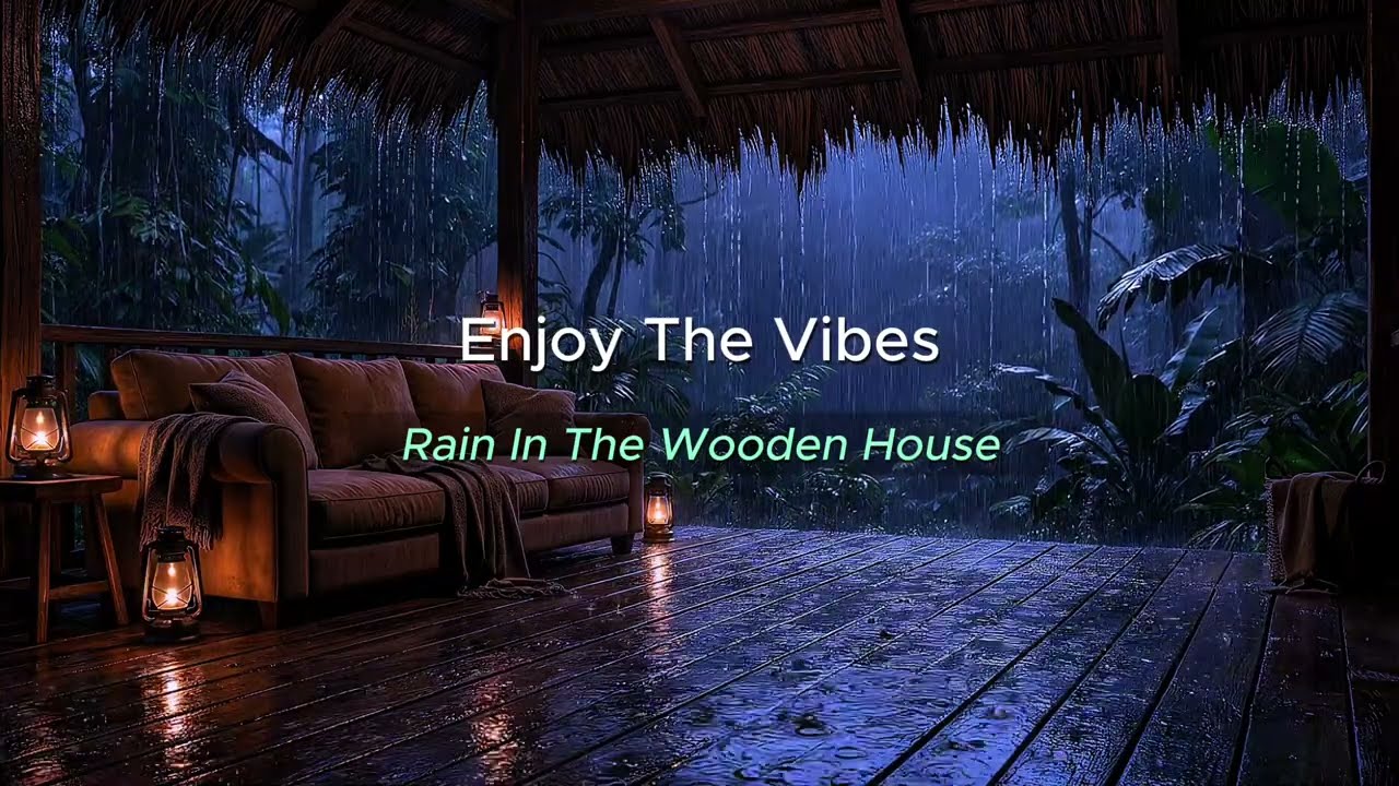 Peaceful Rain for Meditation & Sleep — Cozy Wooden House Rainscape