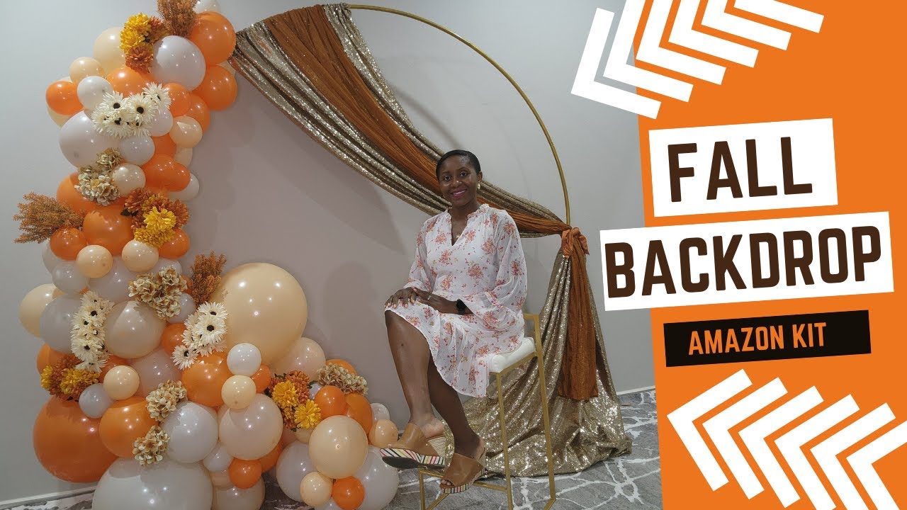 Fall balloons, drapes, and flowers!