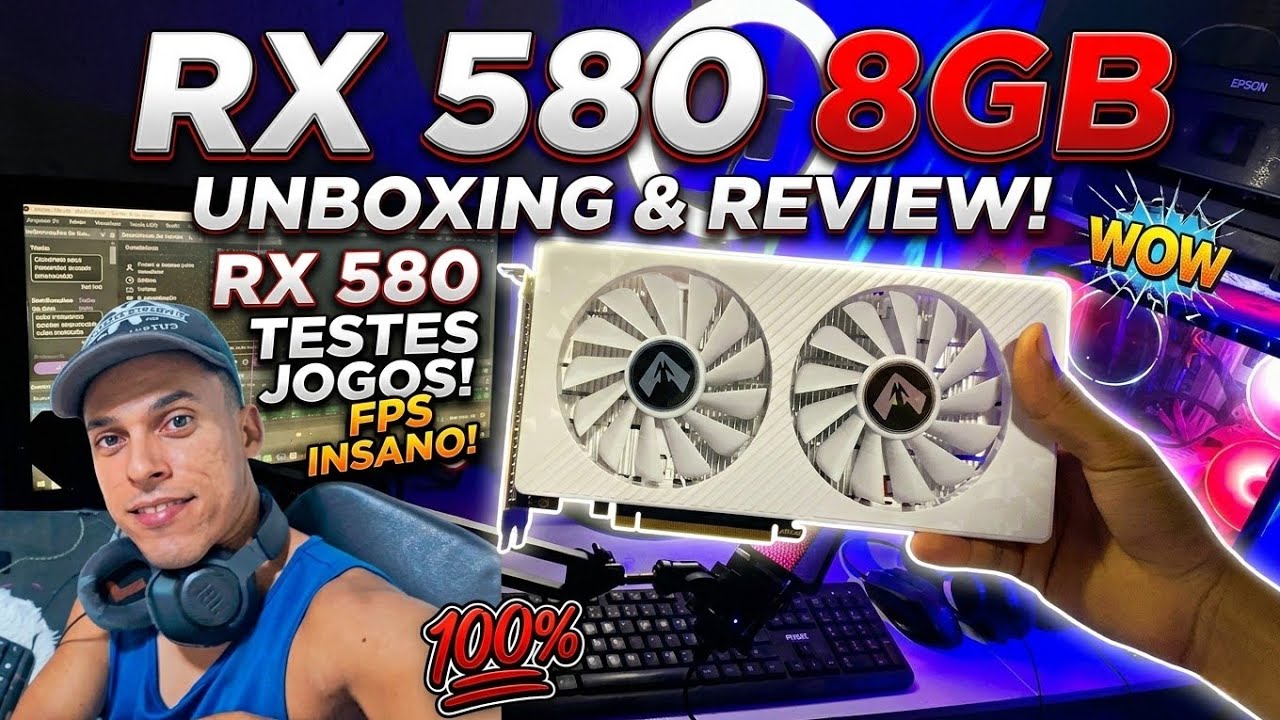 ELA VOLTOU! Vale a pena comprar a RX 580 8GB White em 2026? (Unboxing e Detalhes)