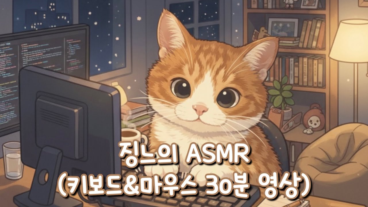 [징느의 ASMR] 키보드 타이핑 30분 영상 (asmr,typing,keyboard,sleep)