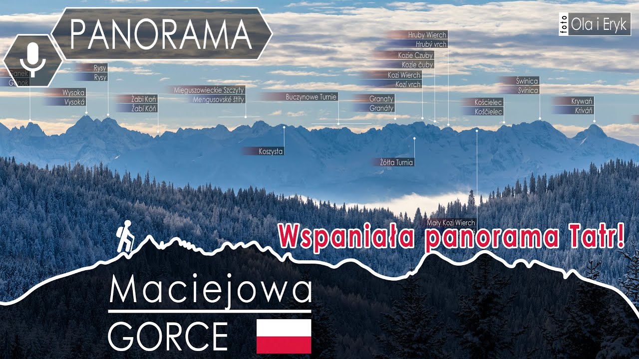 Maciejowa - Wspaniała panorama Tatr z Polany Przysłop pod Maciejową