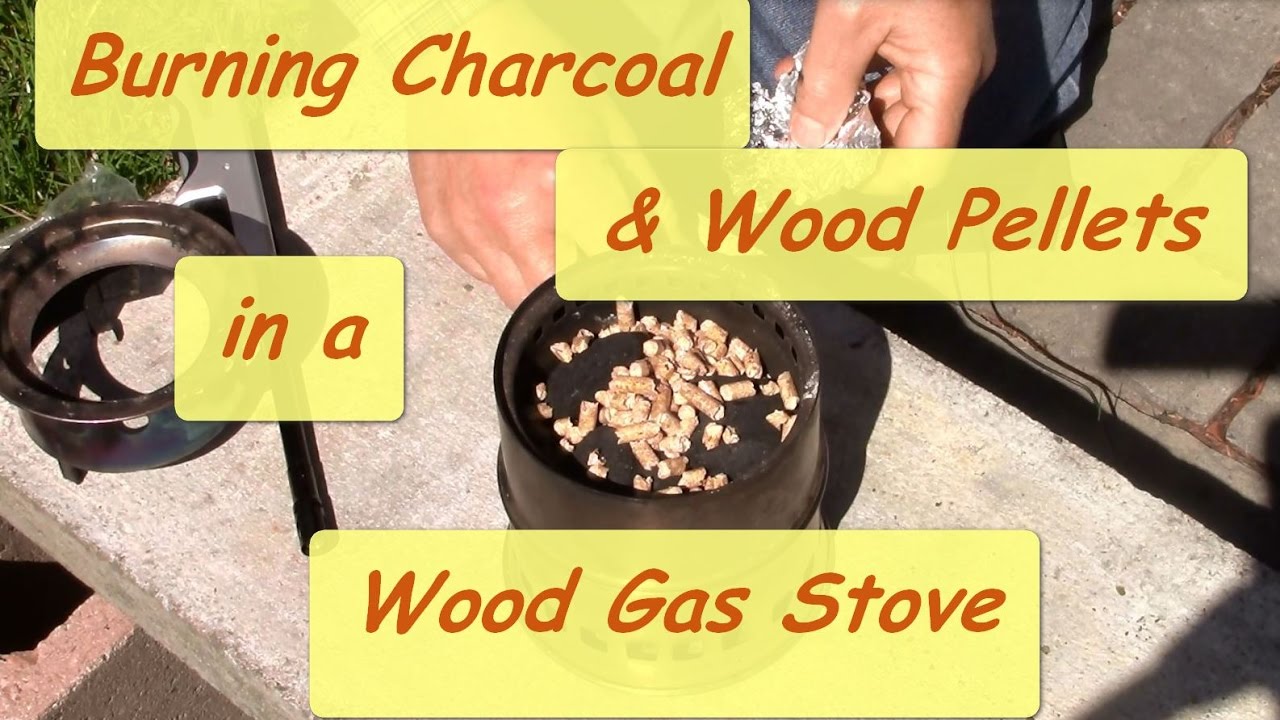 Burning Charcoal & Wood Pellets in a Wood Gas Stove