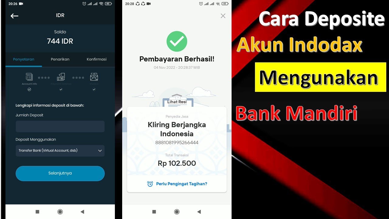 Cara Deposite Indodaq Melalui Bank Mandiri / Cara Deposit Indodax Melalui Virtual Account Mandiri