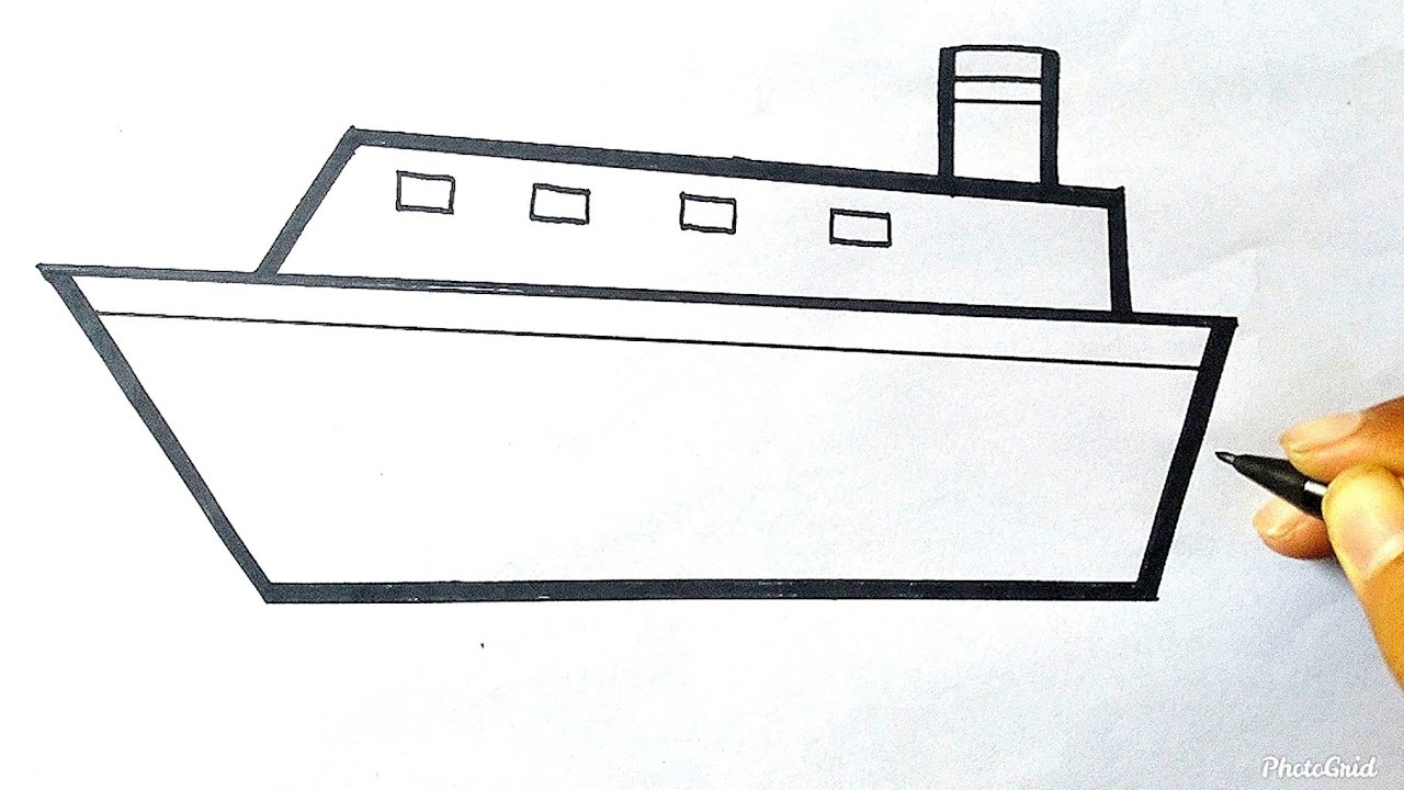 Menggambar Kapal | Perahu | Wow Cara nya Mudah Sekali dan Simpel
