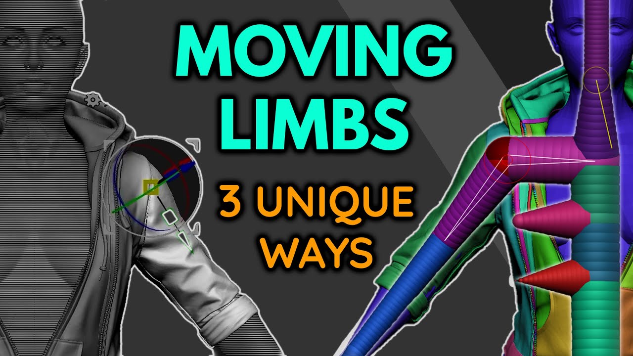 🦜Top 3 Methods I Use To Move Limbs in ZBrush
