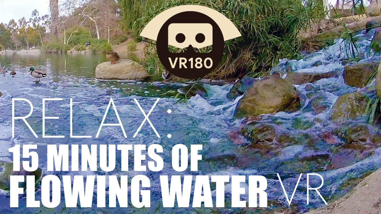 VR 180° River - Flowing Water and Nature Sounds (4K, 3D) 15 Minute Break
