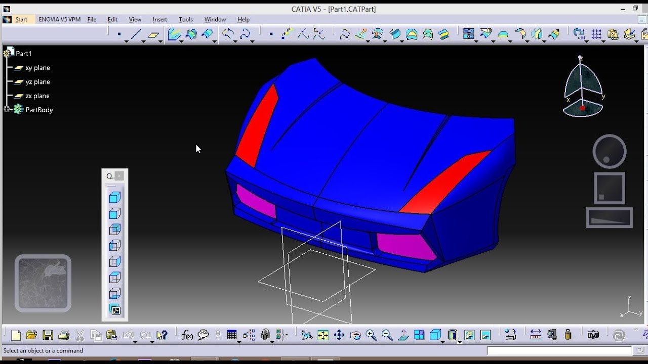 LAMBORGHINI CHESIS DESIGN IN CATIA v5 part-1 GENERATIVE SURFACE DESIGN