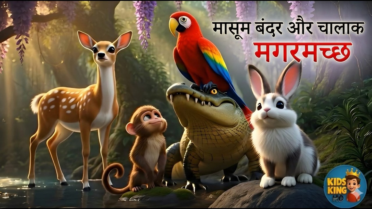 “मासूम बंदर और चालाक मगरमच्छ” |MONKEY OR CROCODILE STORY|HINDI KAHANIYA |HINDI STORY