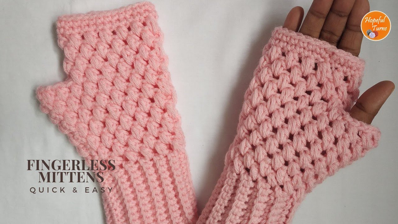 Crochet Fingerless Mittens Gloves  | Easy crochet Wrist Warmers for women - Beginner friendly