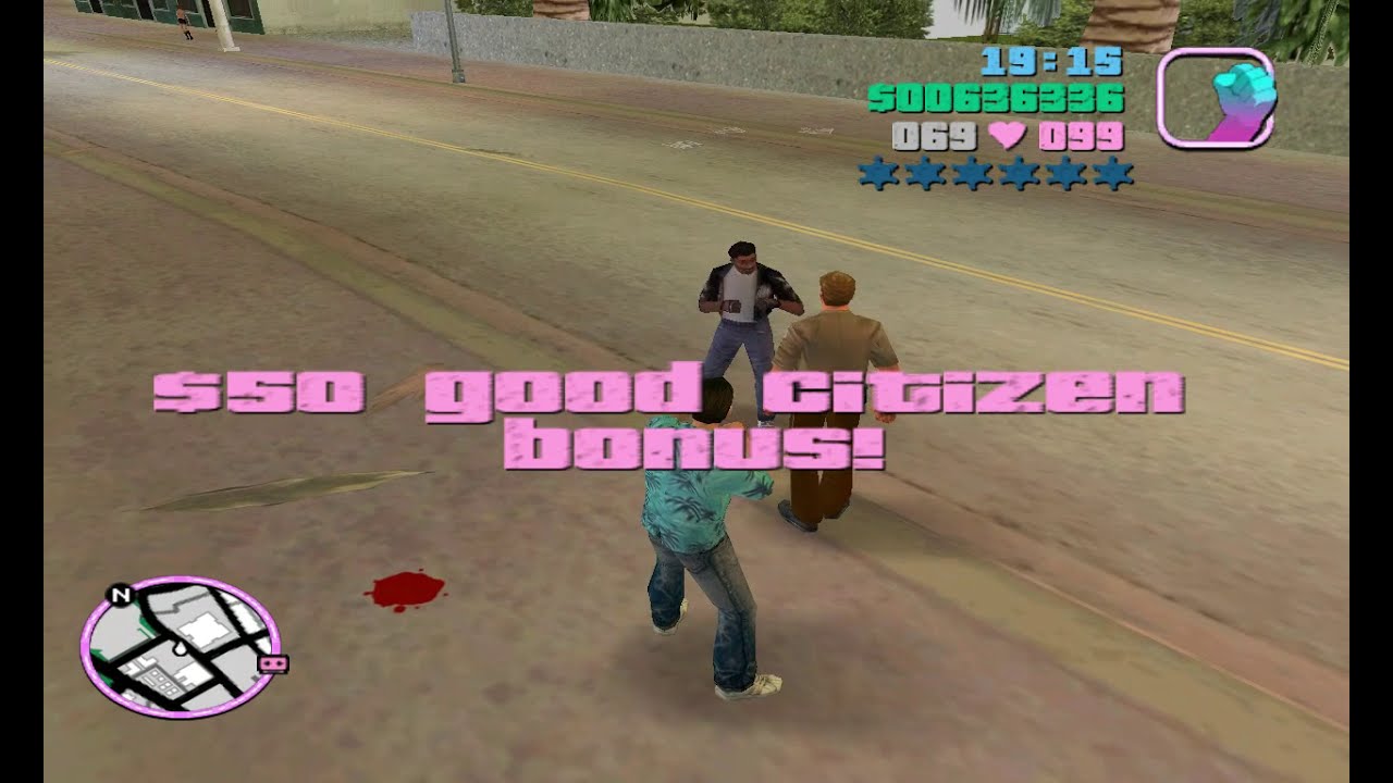 GTA Vice City Good Citizen Bonus Reward From Police in Video Game | No one Escape from Police In gta