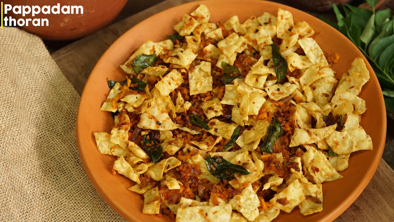 Easy and Simple Pappadam Thoran - Pappadam Stir fry