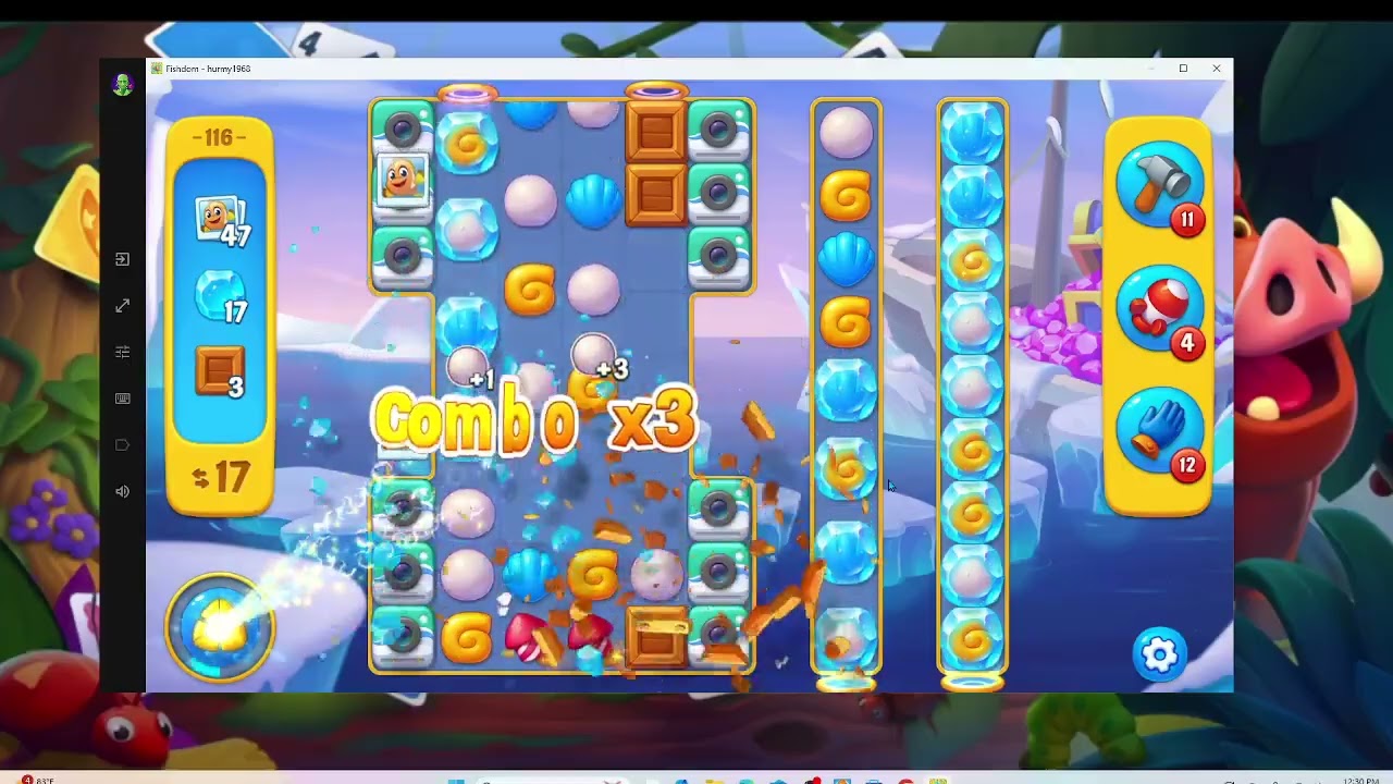 Fishdom Level 116 | F2P Strategy Walkthrough with Audio Commentary | Step-by-Step Tips for Beginners