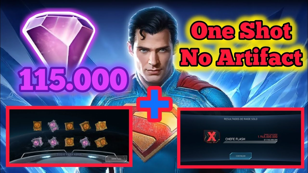 SPENDING OVER +115,000 GEMS DCU SUPERMAN + ONE SHOT WITHOUT USING ARTIFACT | INJUSTICE 2 MOBILE