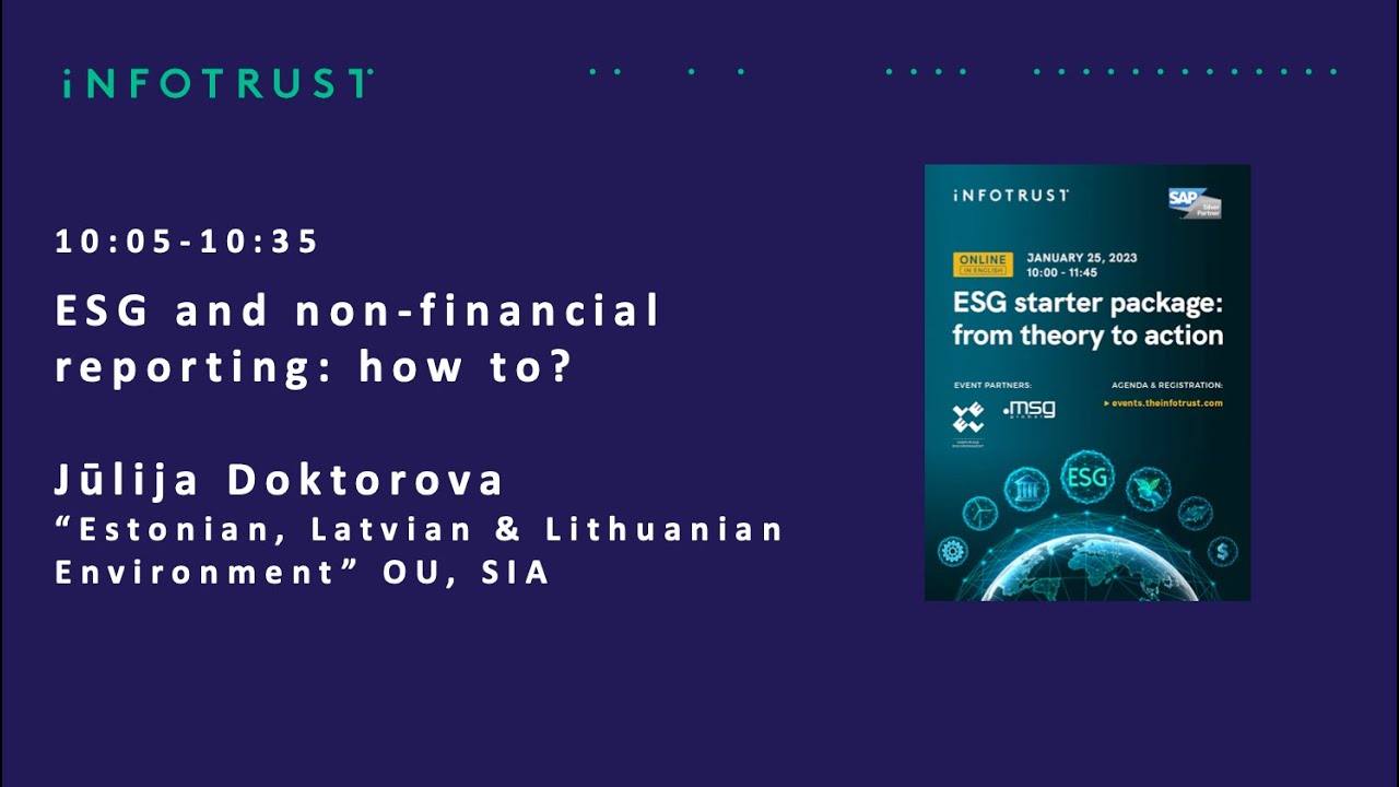 ESG and non-financial reporting: how to? Jūlija Doktorova, ELLE