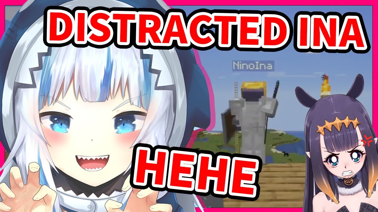 Gura tries to Push Ina off (GONE WRONG)【Gawr Gura / HololiveEN】