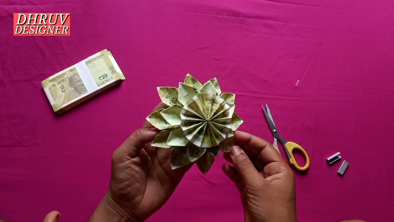 10 गो करेंसी नोट से फूल बनाना सीखे currency note phool design