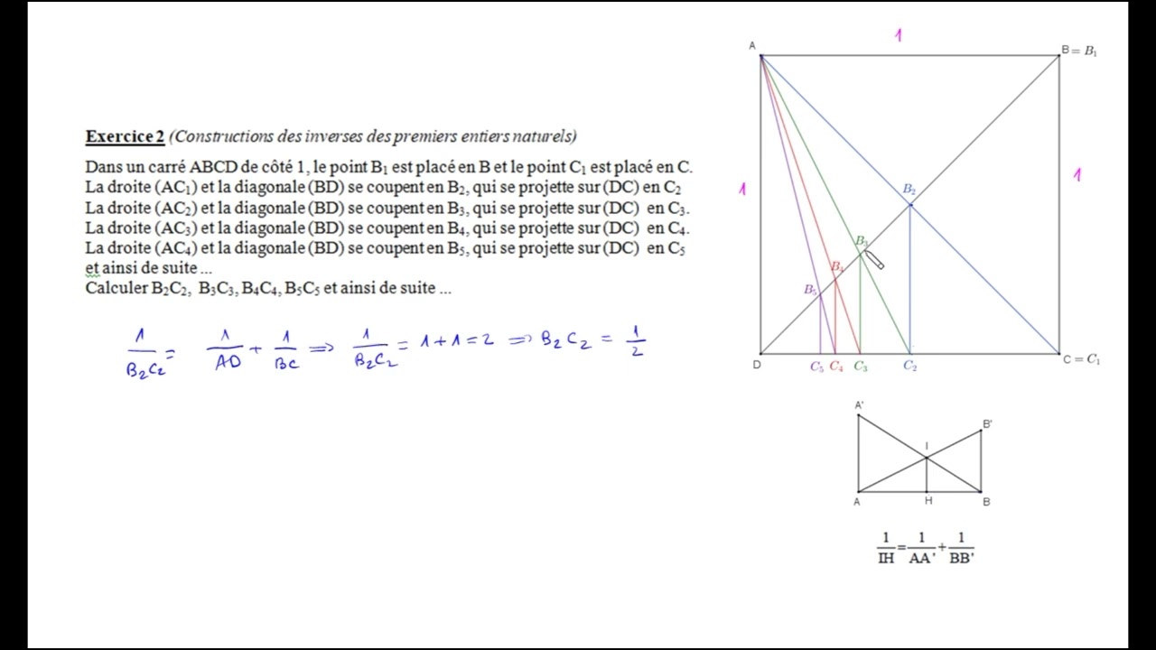 03 Ecercices : Théorème de Thalès.  Constructions de segments de longueur donnée.