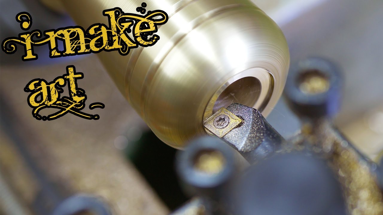 Metal turning art. Turning brass bar in to a shifter knob on WARCO WM180. Cinematic version.