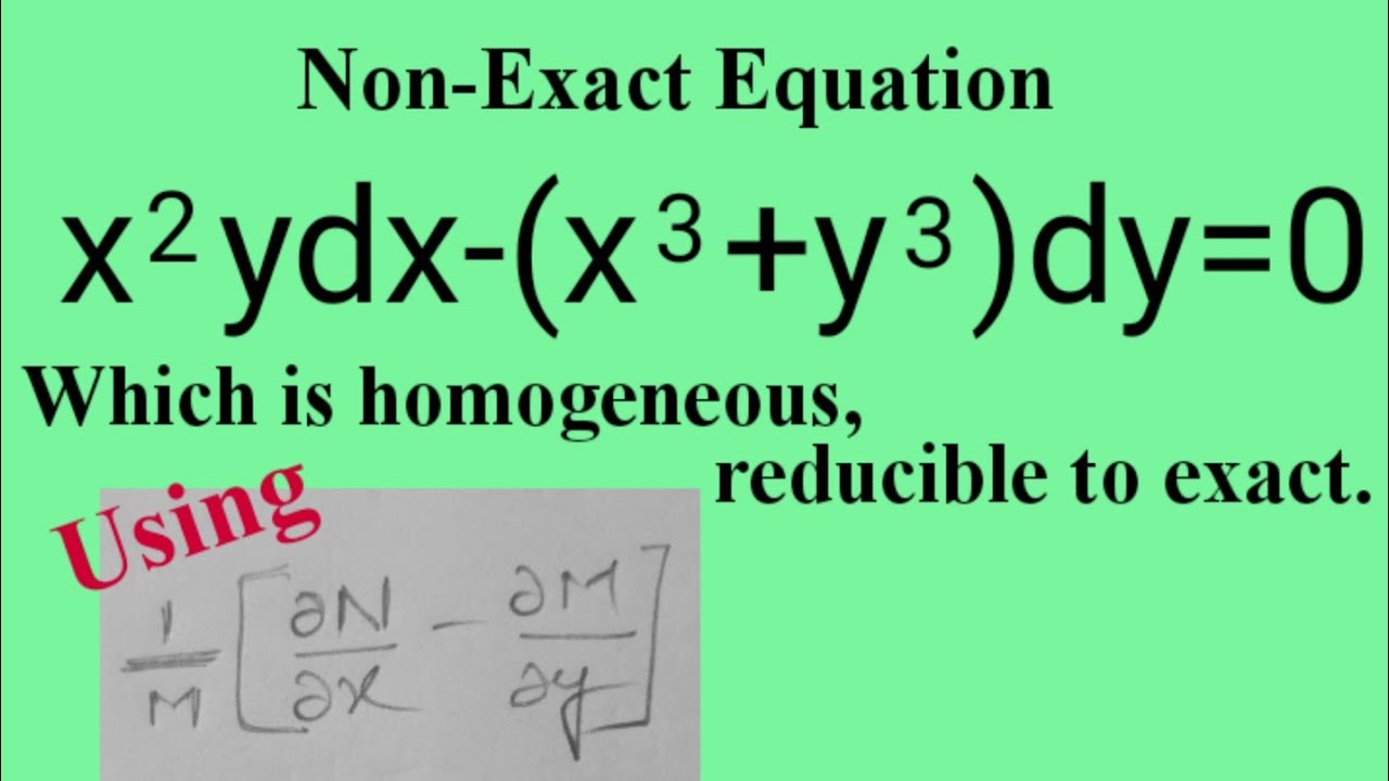 x^2ydx-(x^3+y^3)dy=0 #NonExact L600 @Maths Pulse - Chinnaiah Kalpana