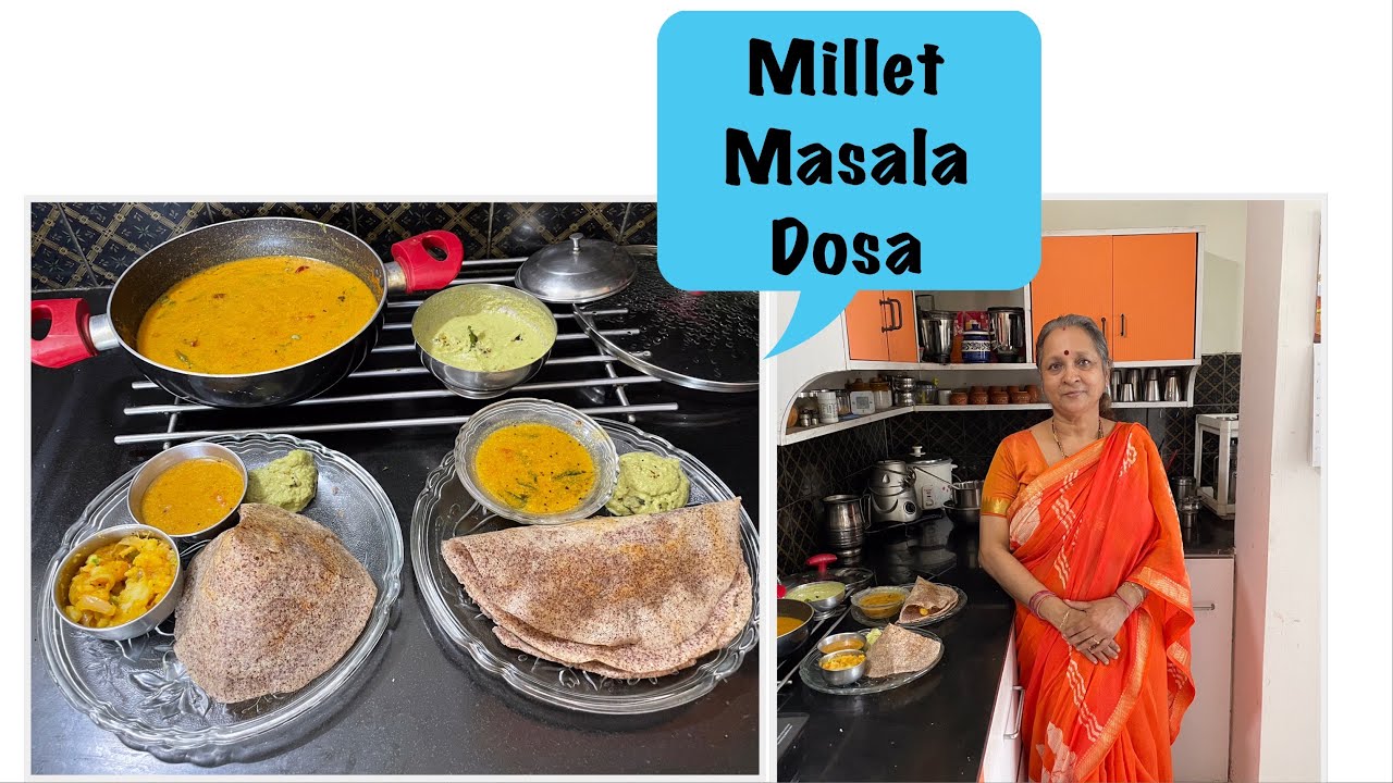 Millet Masala Dosa  !!  Step by Step Complete Procedure !