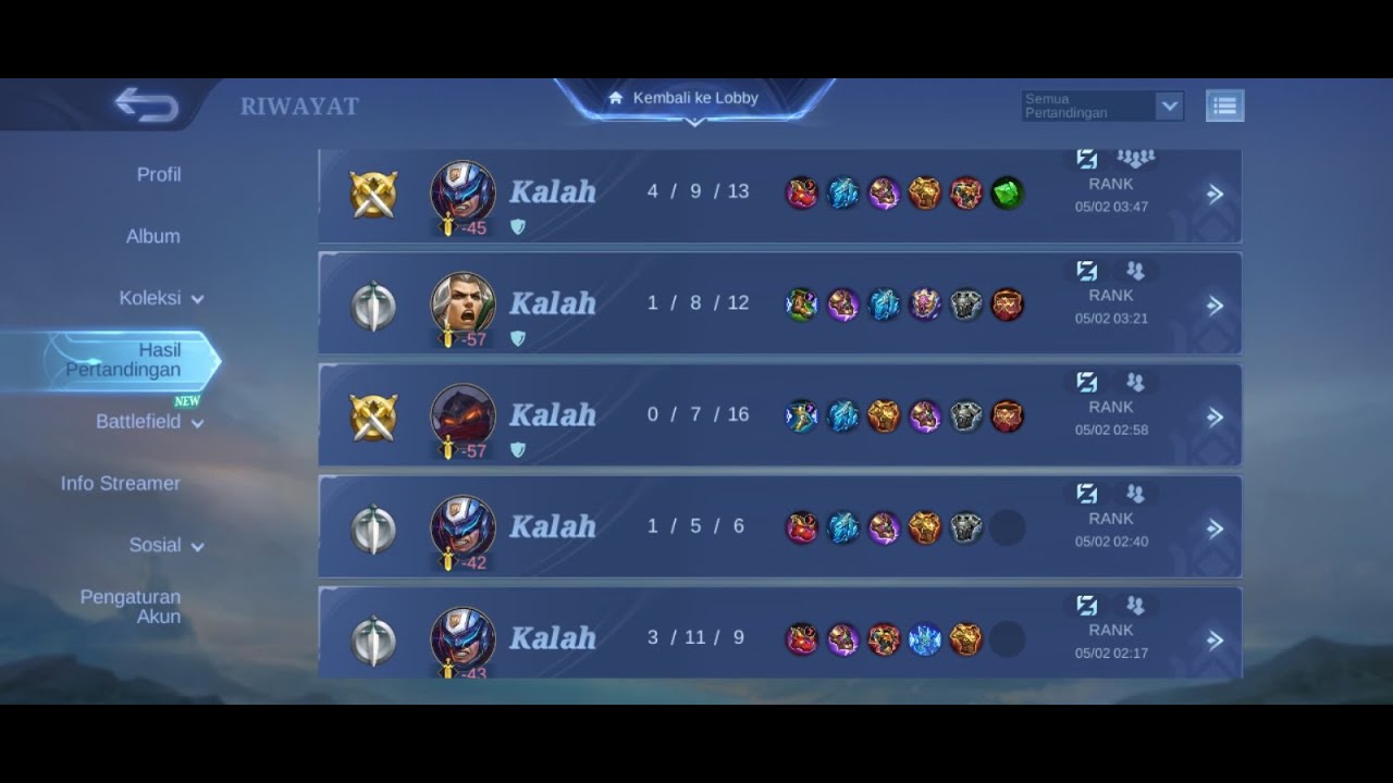 LOSE STREAK #mobilelegends #imortal