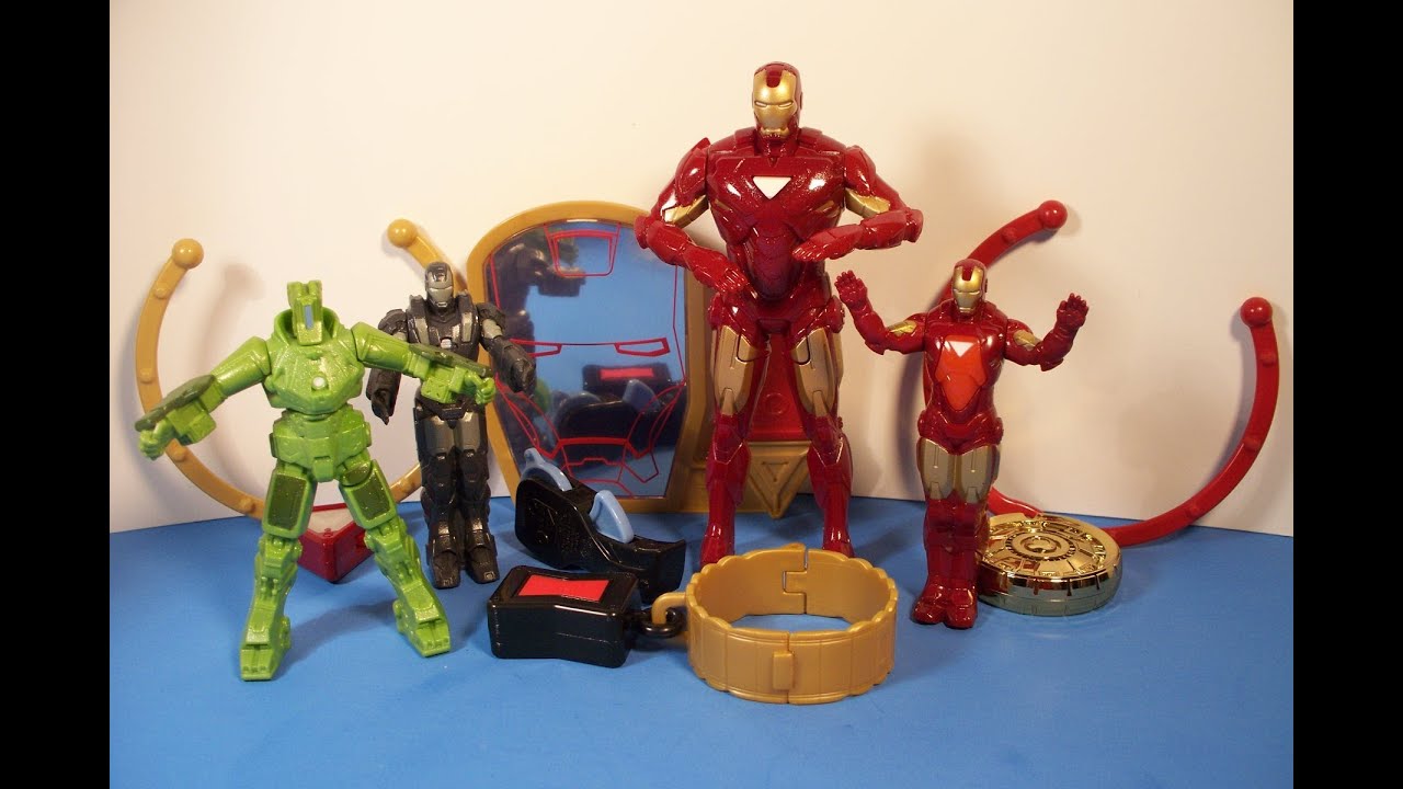 2010 IRON MAN 2 SET OF 8 BURGER KING COLLECTION MEAL MOVIE COLLECTIBLES VIDEO REVIEW