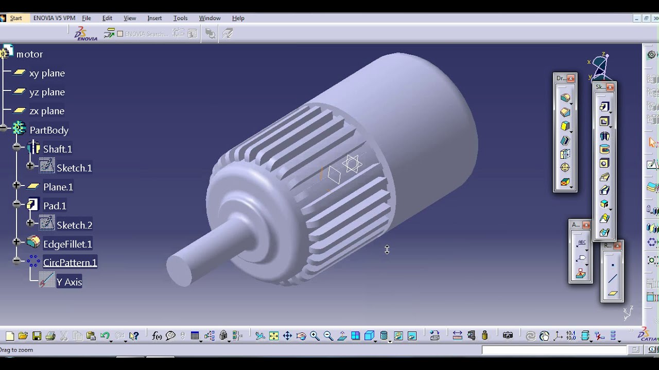 How to Create a motor in catia || CATIA V5 ||  Part 1 ||