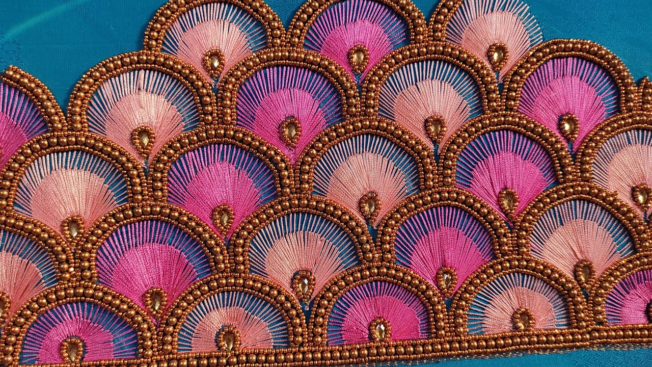 peacock feather design ||aariwork || embroidery design