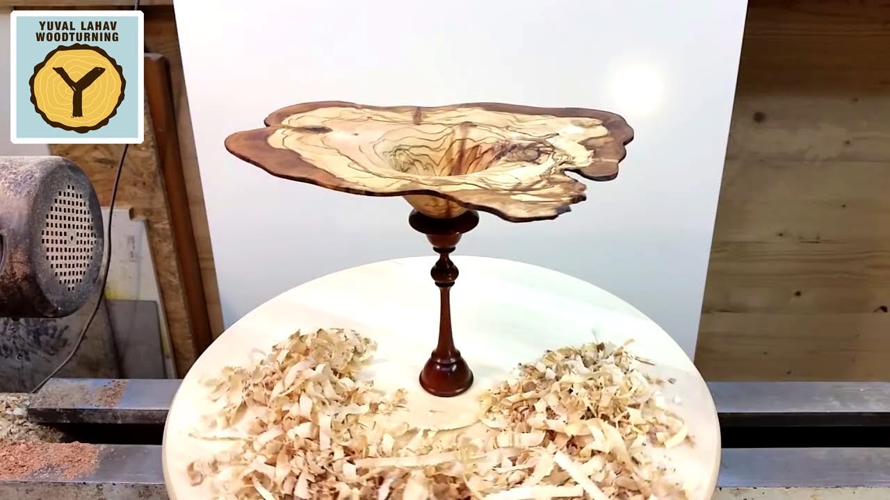 Woodturning Natural Edged Footed Olive Cup