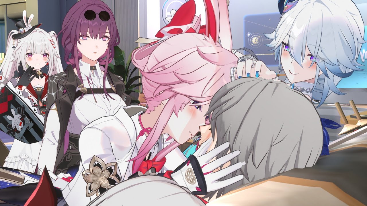 Evanescia Kissed Caelus in Harem | Honkai Star Rail Animation