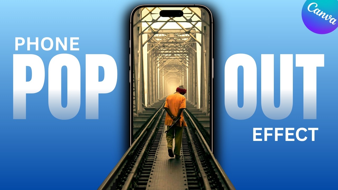 Pop Out Effect Canva Tutorial - rails inside illusion photo manipulation
