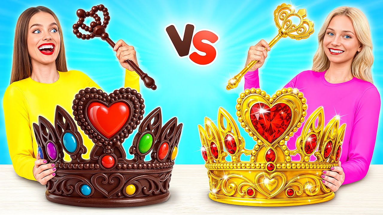 Real Food vs Chocolate Food Challenge | Fantastic Food Hacks by Super Hyper DO