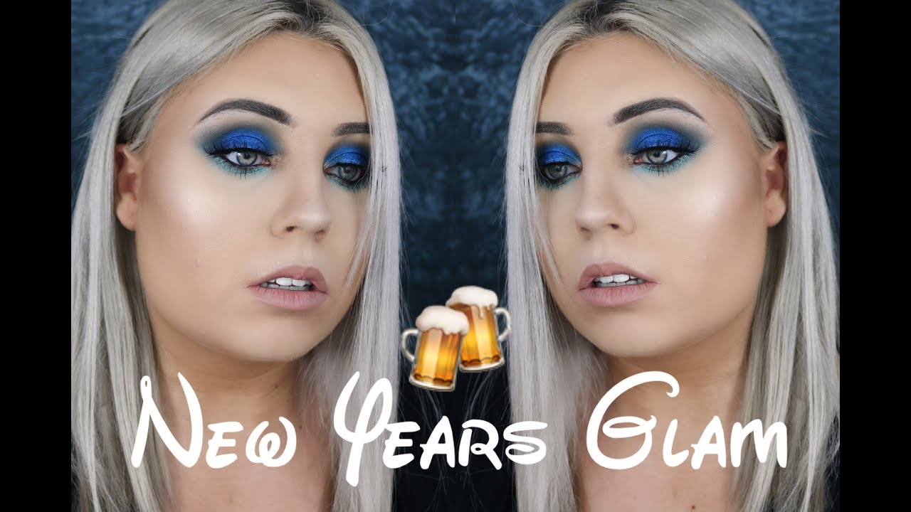 New Years Glam Makeup Tutorial | Blue Smokey Eye | Coloured Makeup | Full Glam