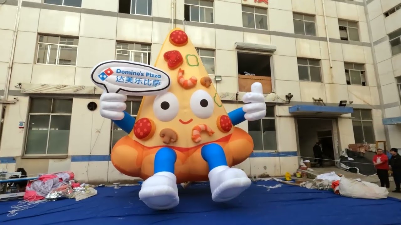 Giant Inflatable Figures Pizza with shrimp and cheese For Advertising Decorations