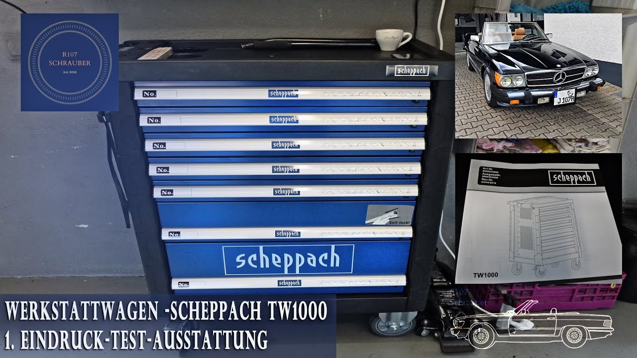 Werkstattwagen - Werkzeugwagen Scheppach -Test - 1. Eindrücke -Beschreibung - R107 Schrauber