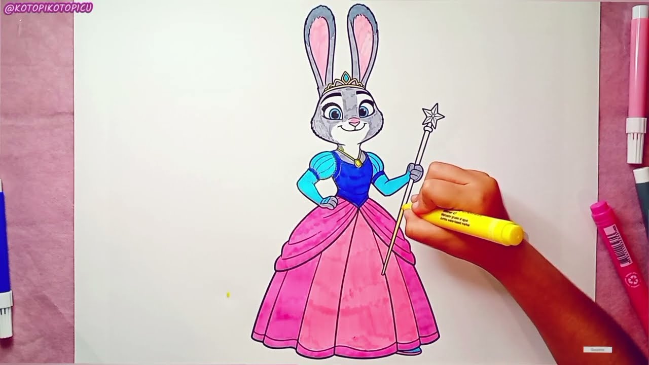 Coloreando a Judy Hopps versión Princesa 👑🎨#judyhopps  #zootopia2 #zootopia 