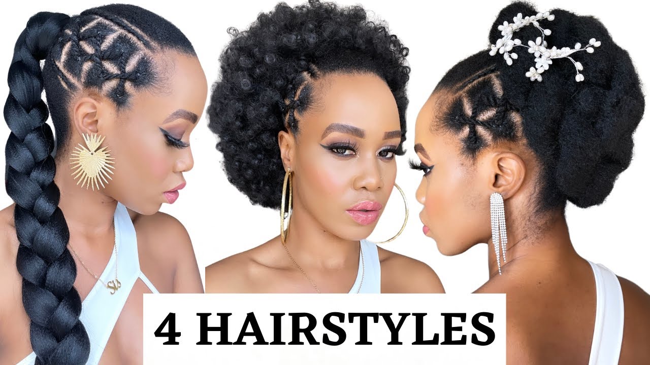 🔥4 QUICK & EASY HAIRSTYLES ON NATURAL HAIR / Part 2/ Protective Style/ 4C Natural Hair /Tupo1/
