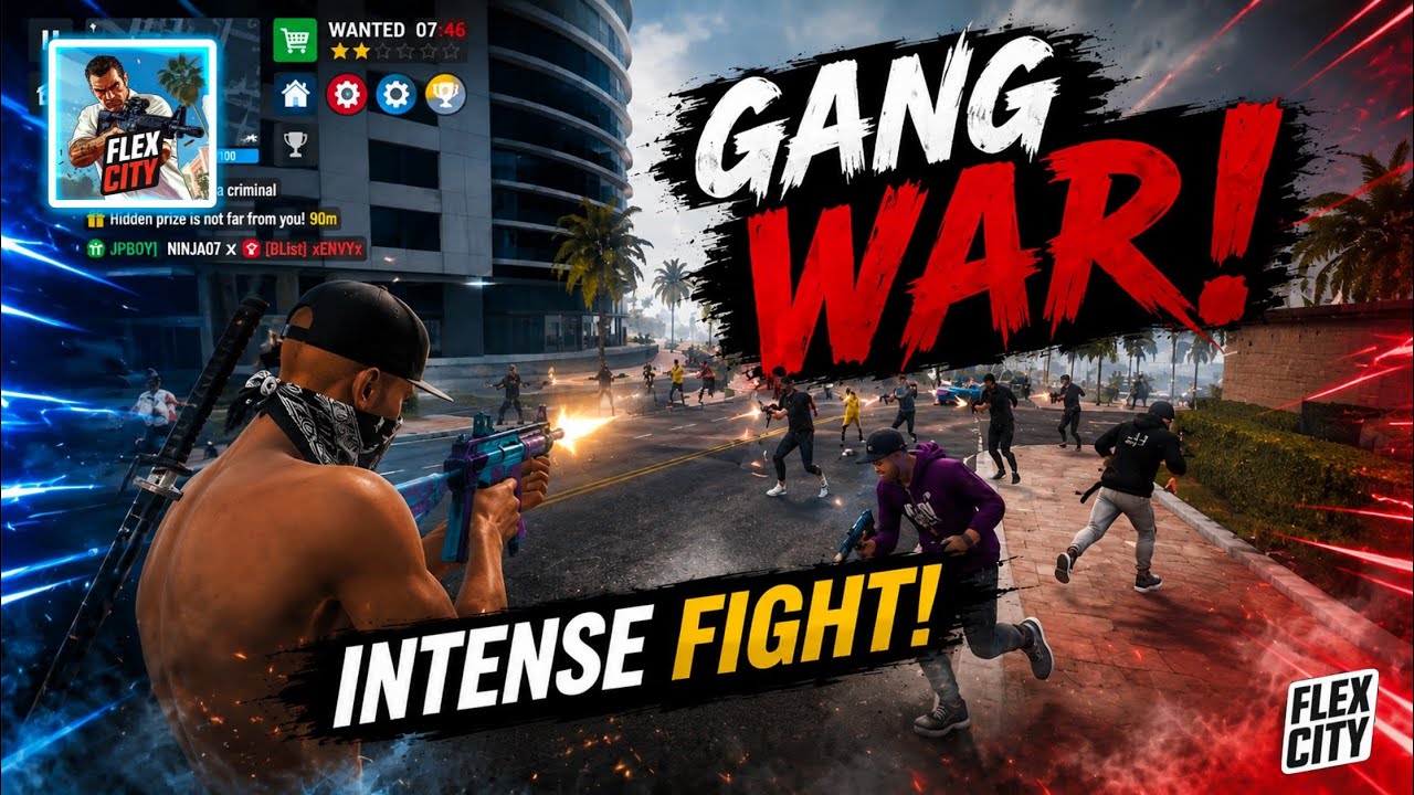 Flex City Gang War Gameplay | Intense PvP Fight Against Blist gang 