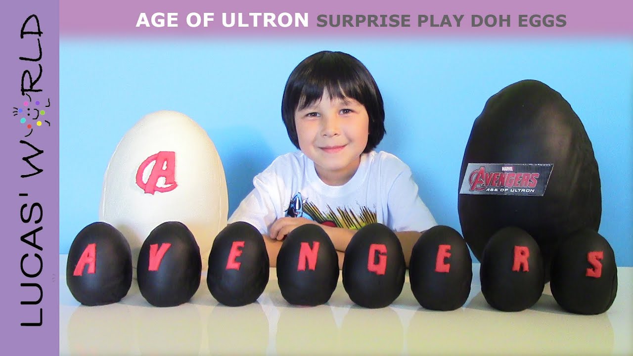 Giant AVENGERS Age of ULTRON Surprise Play-Doh Eggs with Toys