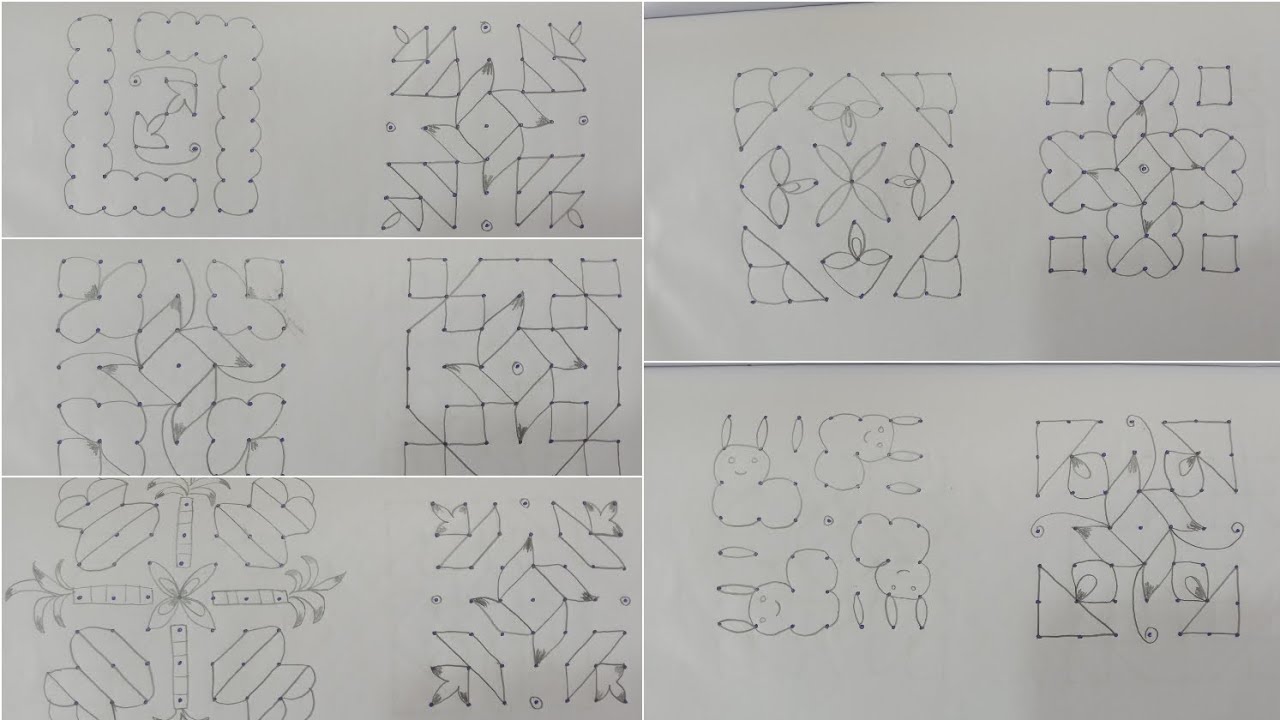 7*7 simple and easy dot kolam