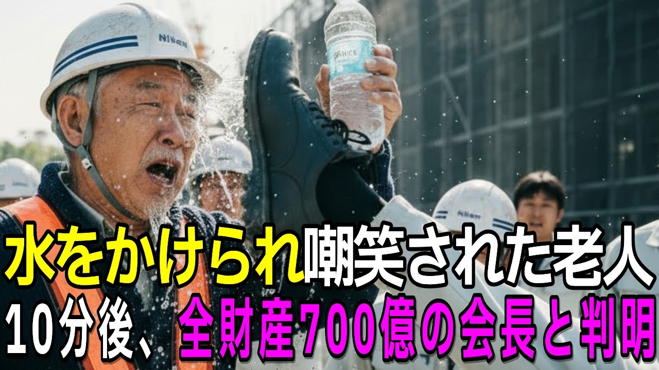 高級車から水をかけられ「ゴミ」と罵られた老作業員。10分後、黒塗りの車列から現れた社長たちが90度で頭を下げる「真実」に全員絶句…【感動する話】【スカッとする話】【因果応報】