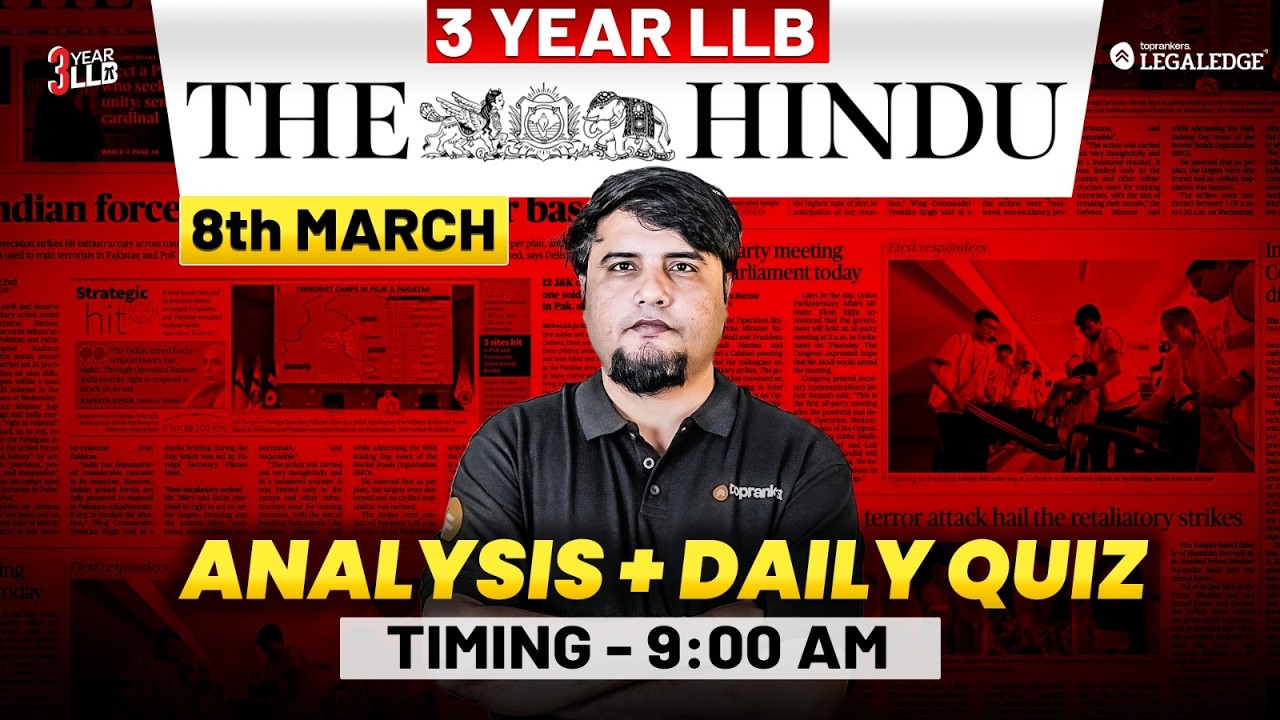 The Hindu Analysis | Daily Current Affairs | 3 year LLB | LegaLEdge